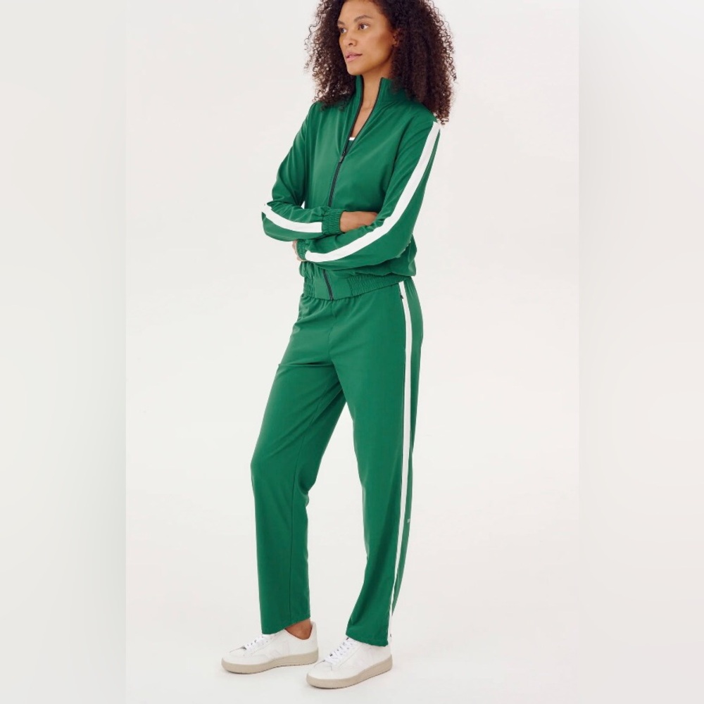 Splits59 MAX RIGOR TRACK JACKET, Green/White, Medium, NEW
